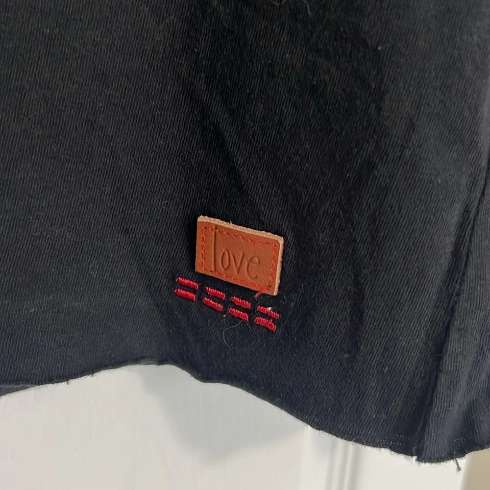 Peace love world Black Long Sleeve polo Shirt